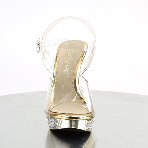 Fabulicious ELEGANT-408 Sandal (Clear/Gold Chrome)