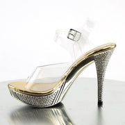 Fabulicious ELEGANT-408 Sandal (Clear/Gold Chrome)