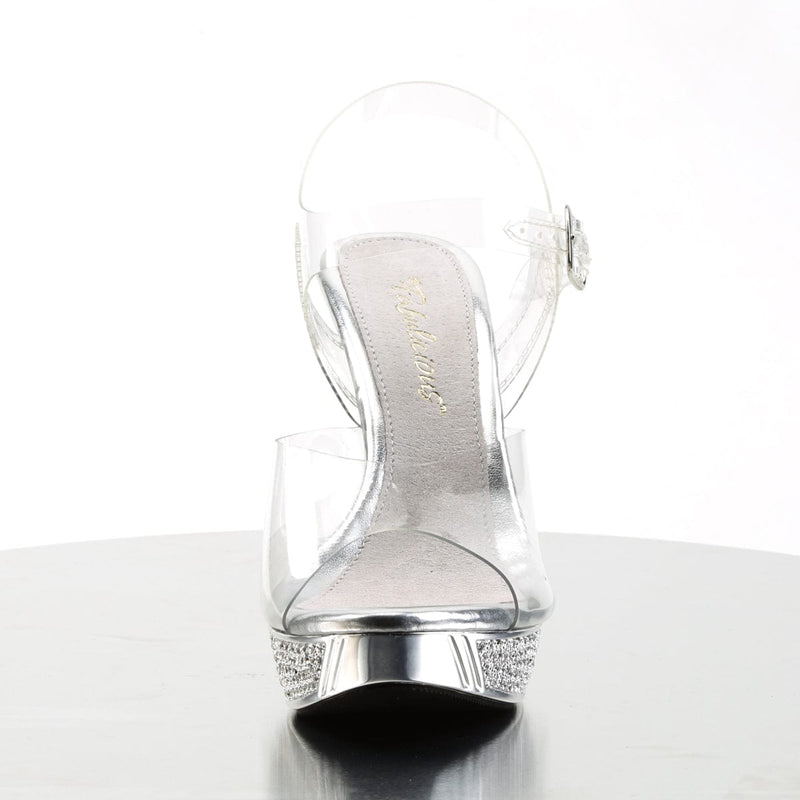 Fabulicious ELEGANT-408 Sandal (Clear/Silver Chrome)