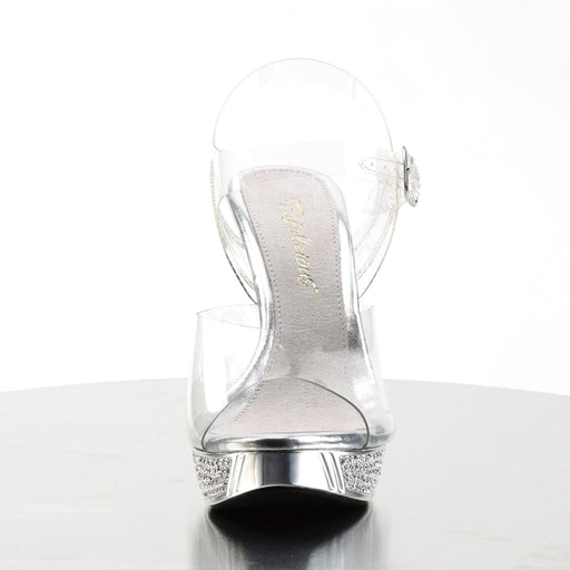 Fabulicious ELEGANT-408 Sandal (Clear/Silver Chrome)