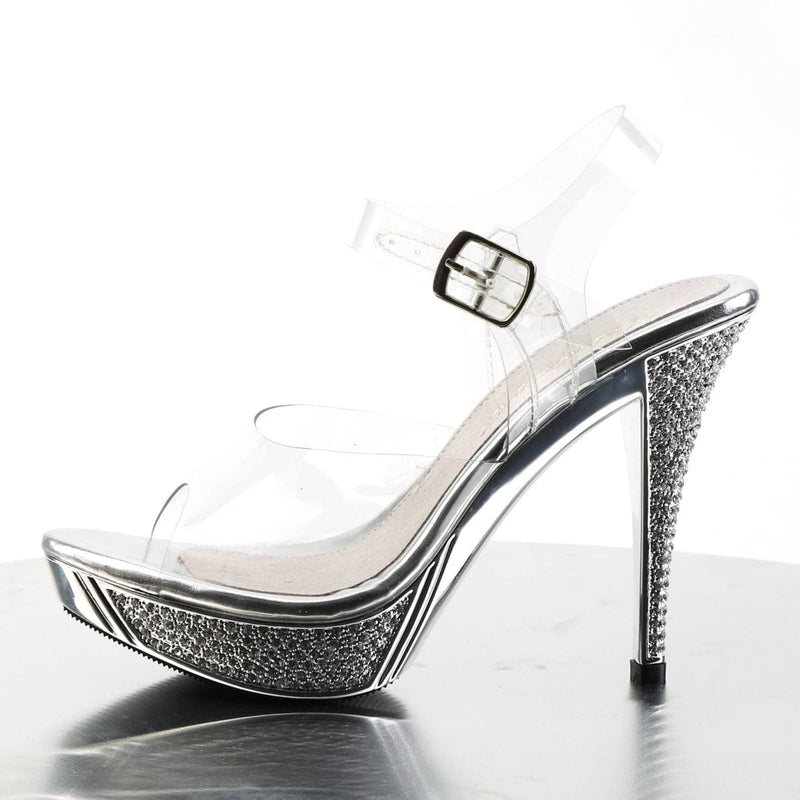 Fabulicious ELEGANT-408 Sandal (Clear/Silver Chrome)
