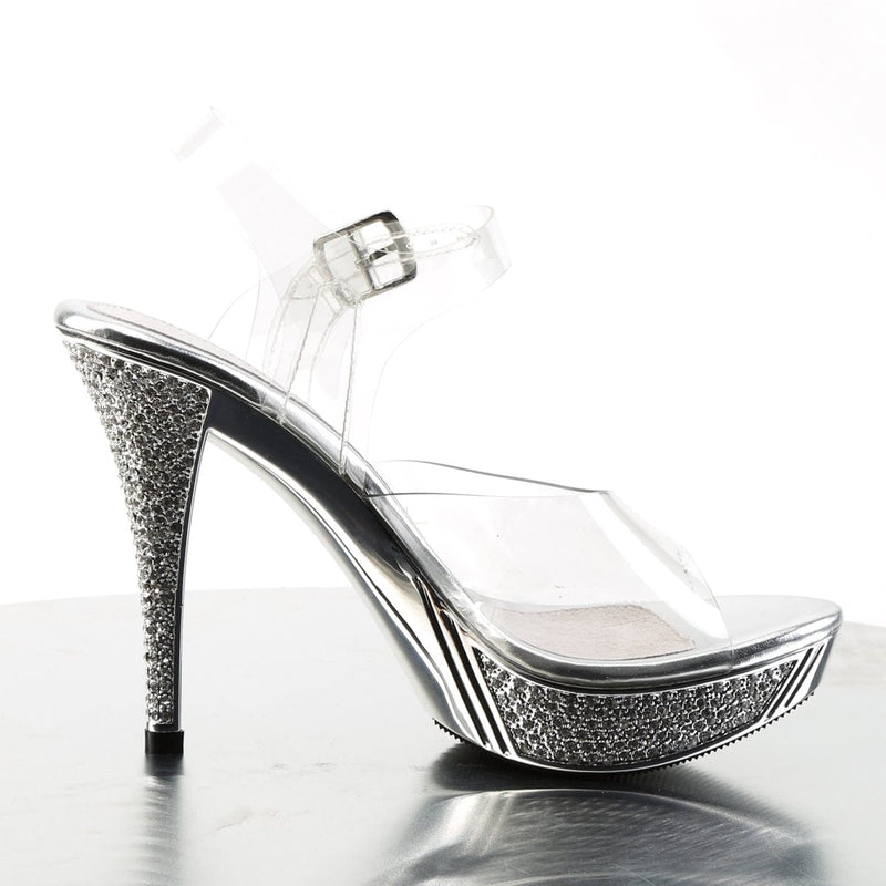 Fabulicious ELEGANT-408 Sandal (Clear/Silver Chrome)