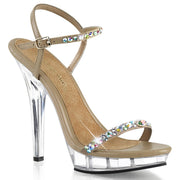 Fabulicious LIP-131 Sandal (Taupe Pu/Clear)