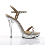 Fabulicious LIP-131 Sandal (Taupe Pu/Clear)