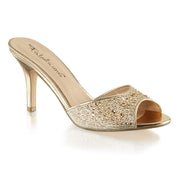 Fabulicious LUCY-01 Slide (Gold Glitter Mesh Fabric)