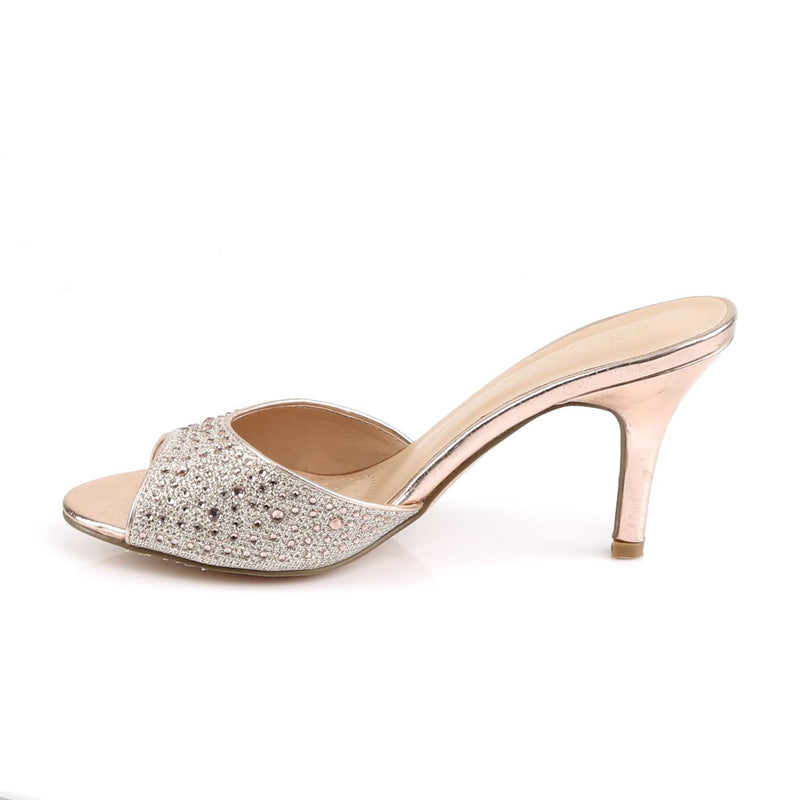 Fabulicious LUCY-01 Slide (Gold Glitter Mesh Fabric)
