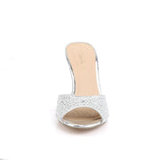 Fabulicious LUCY-01 Slide (Silver Glitter Mesh Fabric)