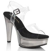 Fabulicious MARTINI-508 Sandal (Clear-Black/Smoke Tinted) 6