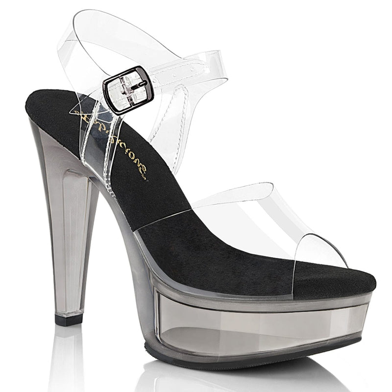 Fabulicious MARTINI-508 Sandal (Clear-Black/Smoke Tinted) 6