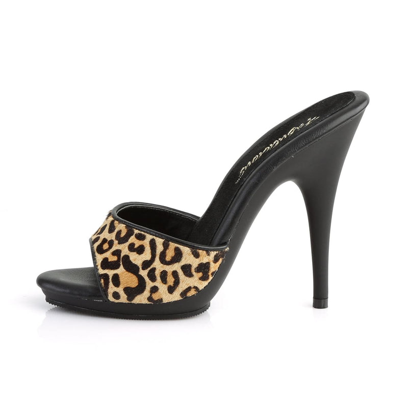 Fabulicious POISE-501FUR Leopard Print Fur/Black Matte
