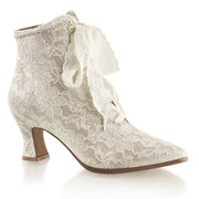 Fabulicious VICTORIAN-30 Ankle Boot (Champagne Satin-Lace)