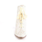 Fabulicious VICTORIAN-30 Ankle Boot (Champagne Satin-Lace)