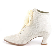 Fabulicious VICTORIAN-30 Ankle Boot (Champagne Satin-Lace)