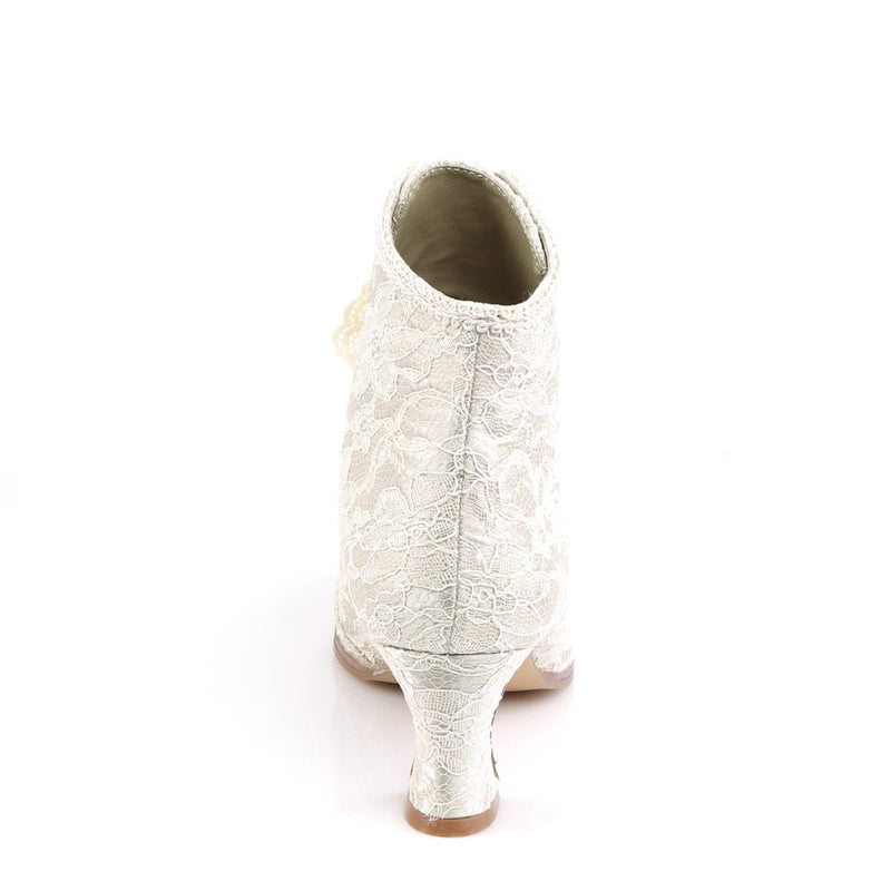 Fabulicious VICTORIAN-30 Ankle Boot (Champagne Satin-Lace)