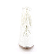 Fabulicious VICTORIAN-30 Ankle Boot (Ivory Satin-Lace)