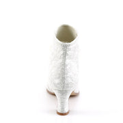 Fabulicious VICTORIAN-30 Ankle Boot (Ivory Satin-Lace)