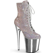 FLAMINGO-1020CHRS Silver Multi Rhinestones/Silver Chrome Ankle Boot Pleaser US Size (Women's): 5