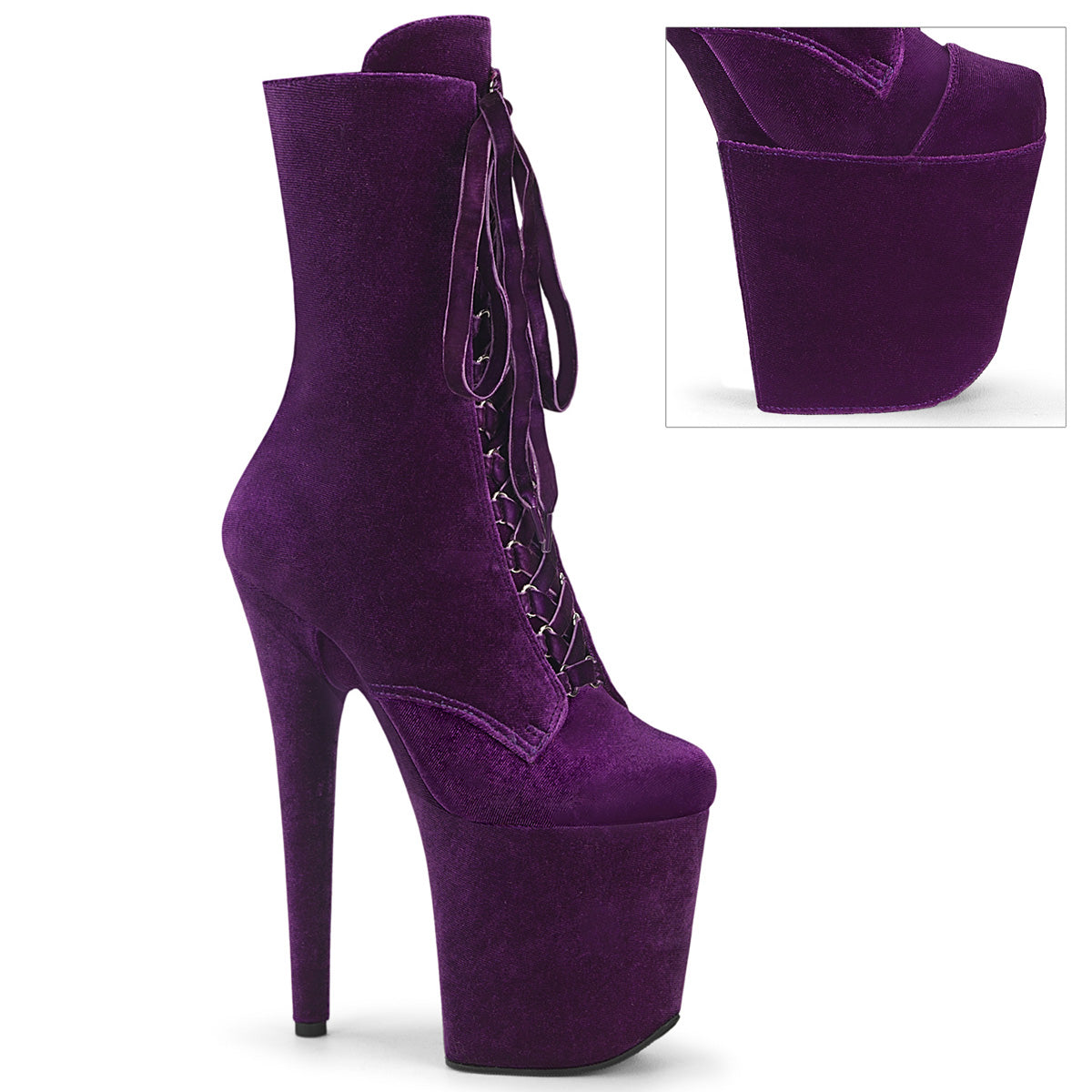 FLAMINGO-1045VEL Purple Velvet Boots