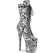 FLAMINGO-1050SP Black-White Snake Print/Black-White Snake Print Mid-Calf Boot Pleaser US Size (Women's): 5