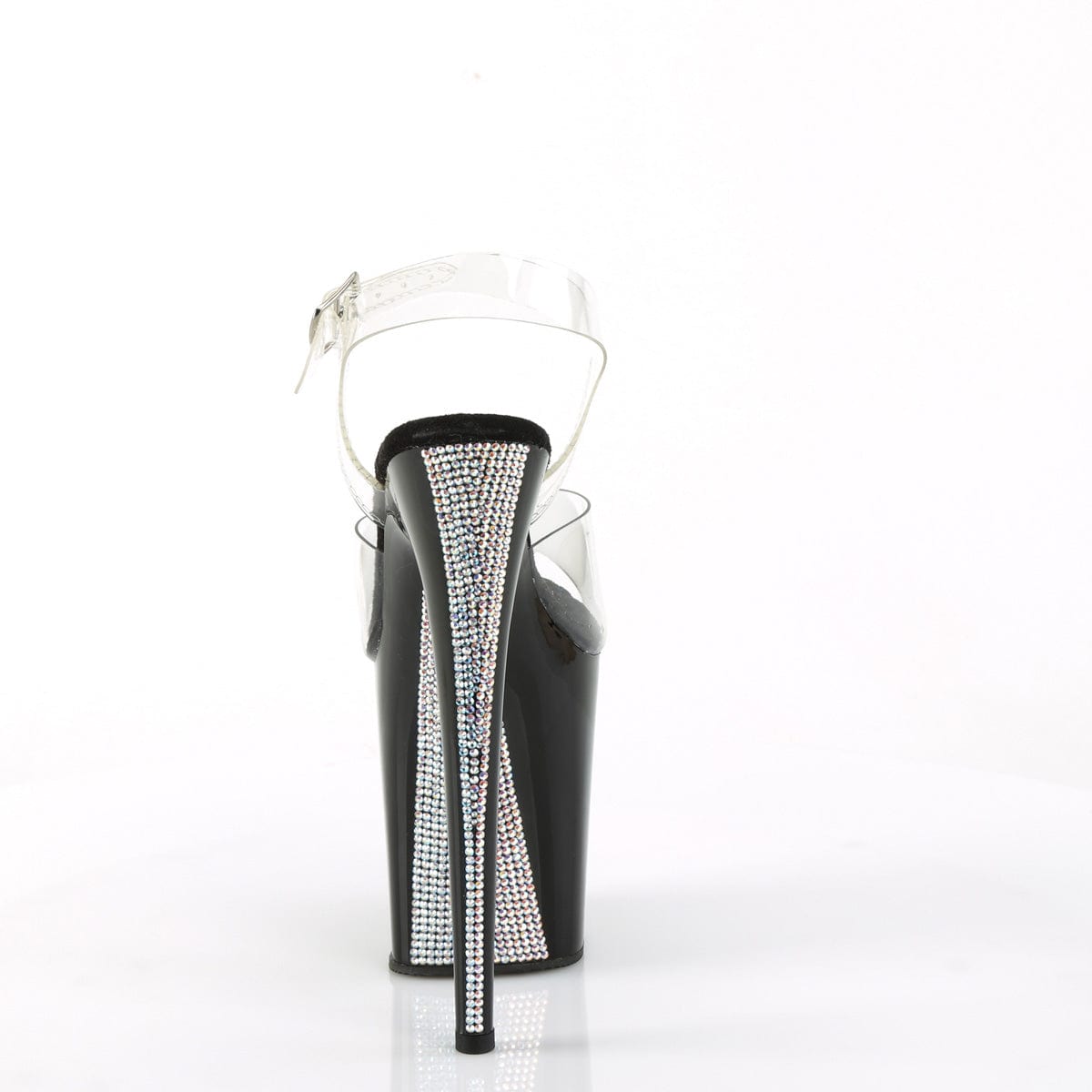 FLAMINGO-808CRS-2 Clear/Black-Silver Rhinestones Pleaser US Size (Women's): 5