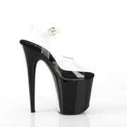 FLAMINGO-808CRS-2 Clear/Black-Silver Rhinestones Pleaser US Size (Women's): 5