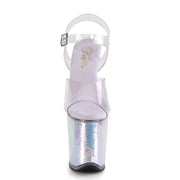 FLAMINGO-808MC Clear/Lavender Hologram Inserts Platform Sandal Pleaser US Size (Women's): 5