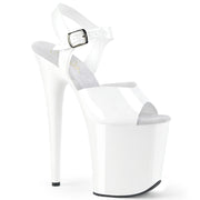 FLAMINGO-808N White (Jelly-Like) TPU/White Platform Sandal Pleaser US Size (Women's): 5