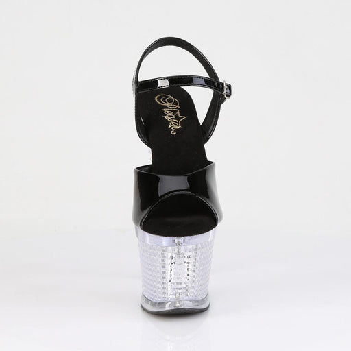 FLASHDANCE-709SPEC Black/Clear Light-Up Platform Heels Pleaser US Size (Women's): 6