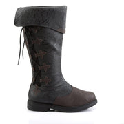 Funtasma CAPTAIN-110 Knee High Boot (Black-Brown Distressed Pu)