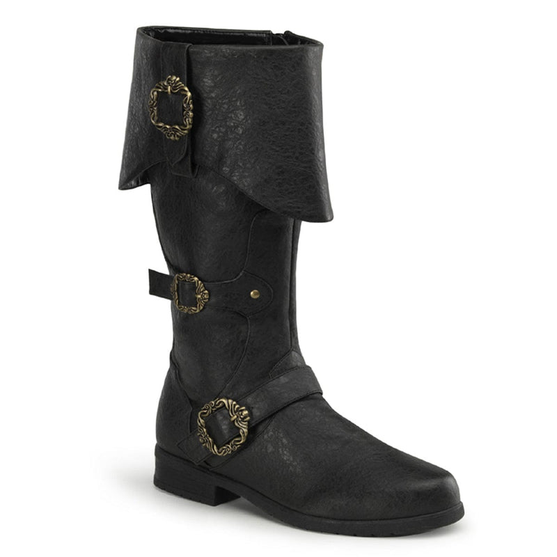 Funtasma CARRIBEAN-299 Knee High Boot (Black Distressed Pu)