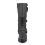Funtasma CARRIBEAN-299 Knee High Boot (Black Distressed Pu)
