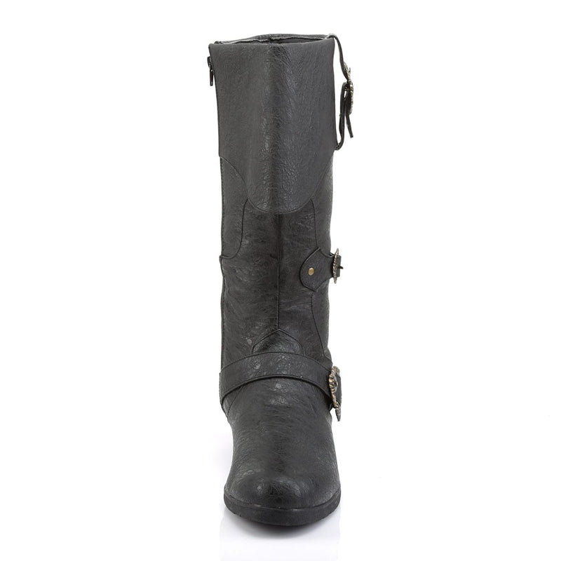 Funtasma CARRIBEAN-299 Knee High Boot (Black Distressed Pu)