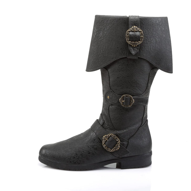 Funtasma CARRIBEAN-299 Knee High Boot (Black Distressed Pu)