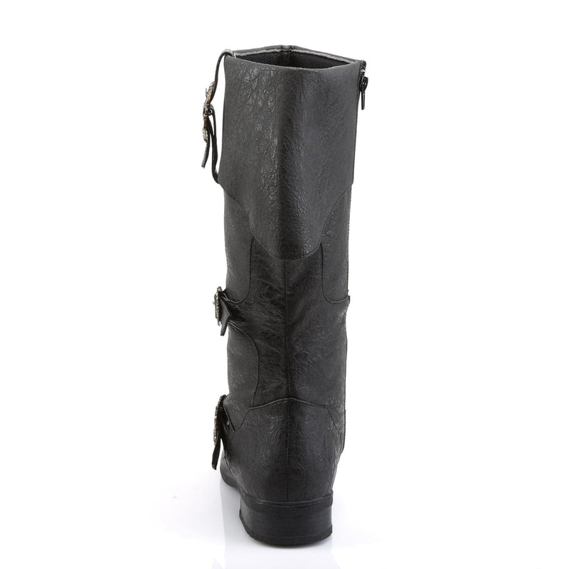 Funtasma CARRIBEAN-299 Knee High Boot (Black Distressed Pu)