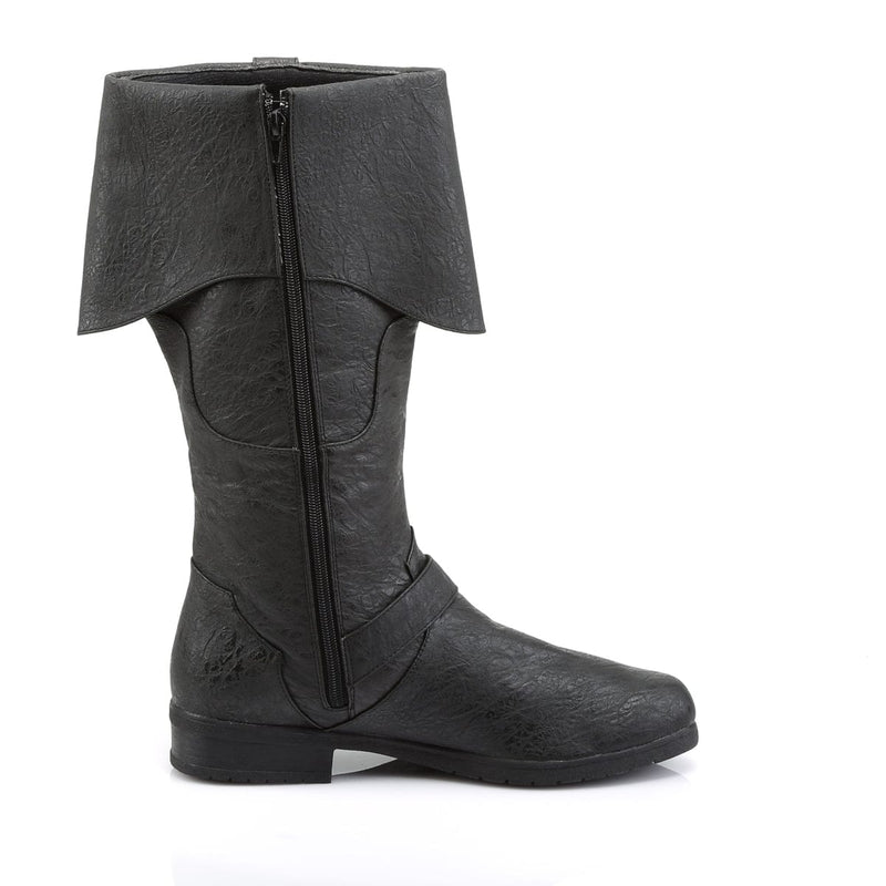 Funtasma CARRIBEAN-299 Knee High Boot (Black Distressed Pu)