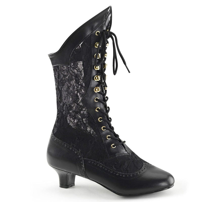 Funtasma DAME-115 Ankle Boot (Black Pu-Lace)
