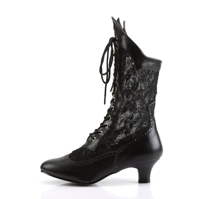 Funtasma DAME-115 Ankle Boot (Black Pu-Lace)