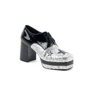 Funtasma GLAMROCK-02 Pump (Black Patent-Silver Glitter)