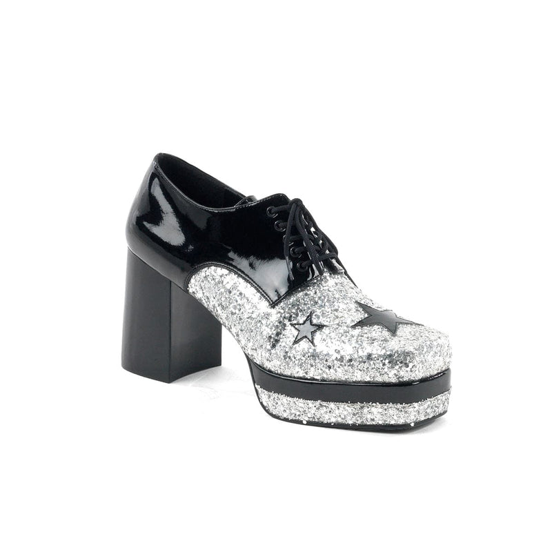 Funtasma GLAMROCK-02 Pump (Black Patent-Silver Glitter)