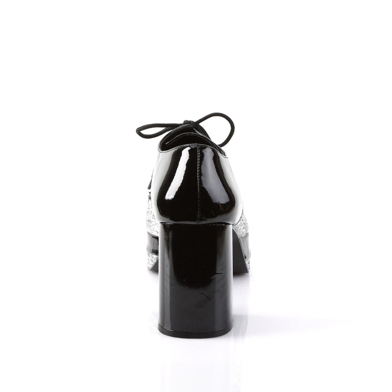 Funtasma GLAMROCK-02 Pump (Black Patent-Silver Glitter)