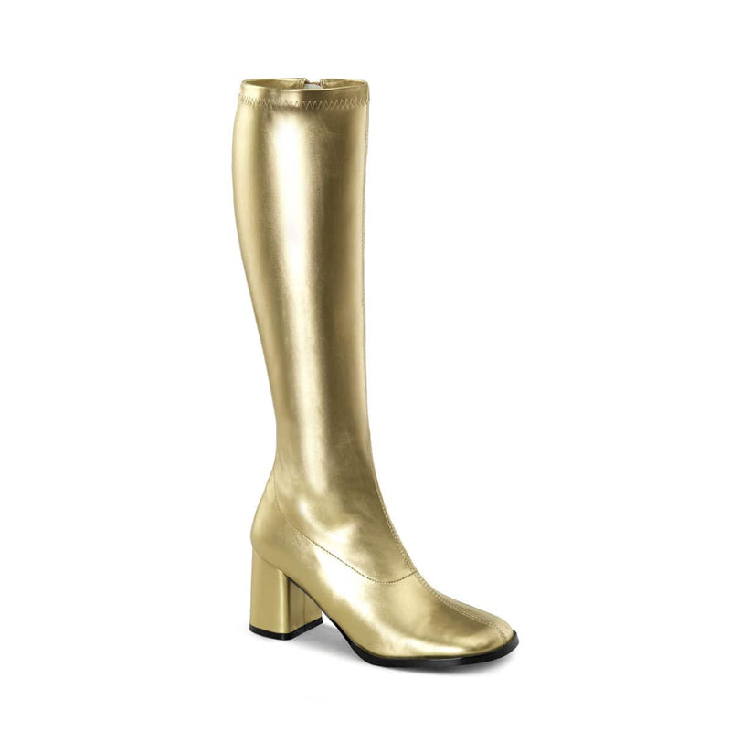 Funtasma GOGO-300 Knee High Boot (Gold Stretch Pu) 5