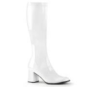 Funtasma GOGO-300 Knee High Boot (White Stretch Patent) 5
