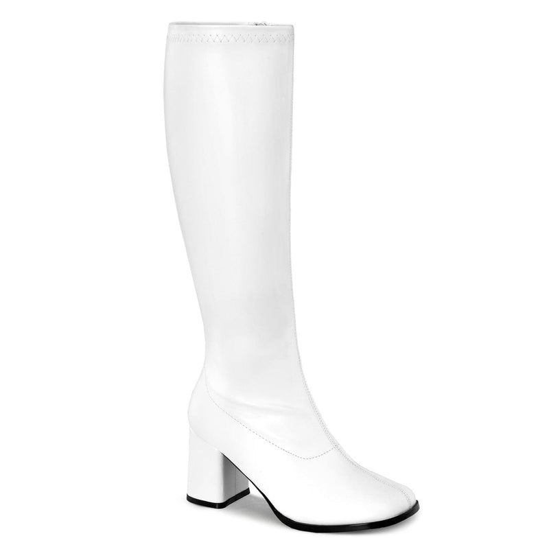 Funtasma GOGO-300WC Knee High Boot (White Stretch Pu) 6