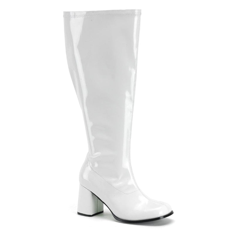 Funtasma GOGO-300X Knee High Boot (White Stretch Patent)