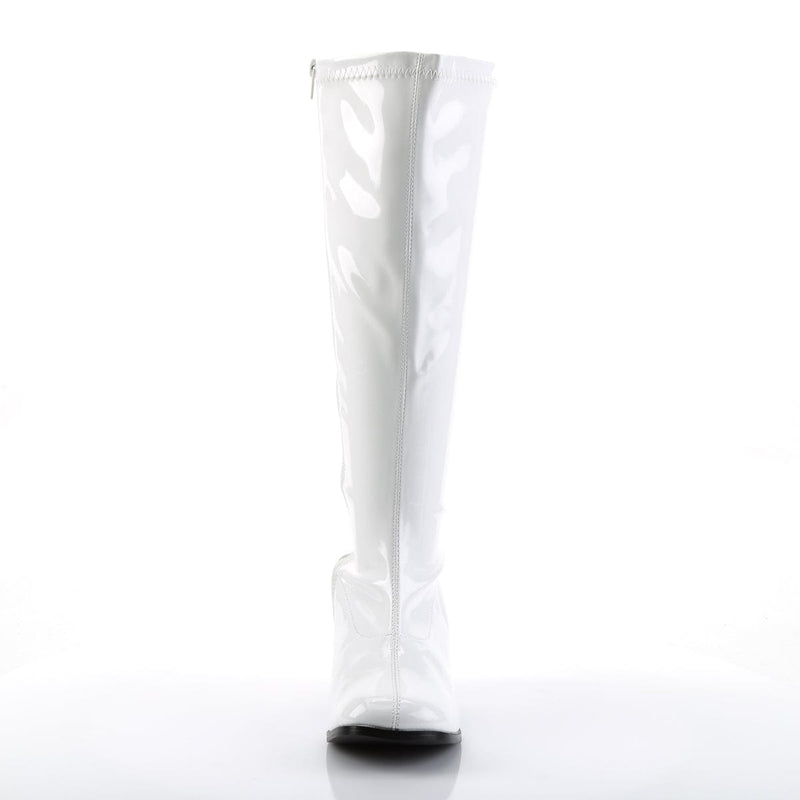 Funtasma GOGO-300X Knee High Boot (White Stretch Patent)