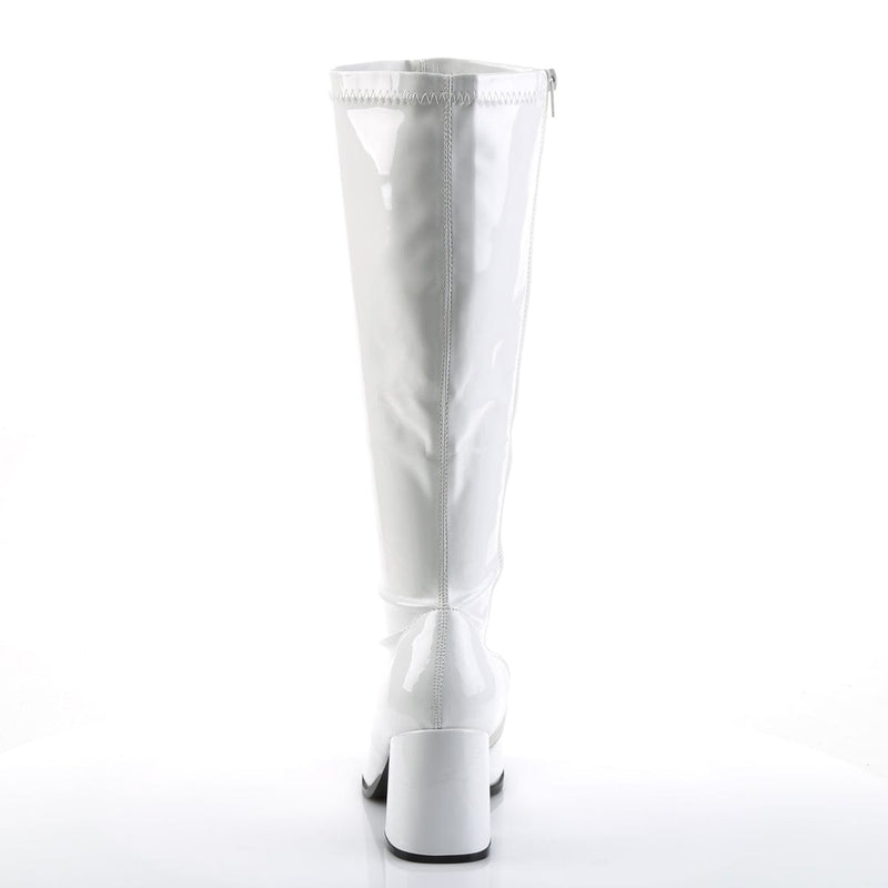 Funtasma GOGO-300X Knee High Boot (White Stretch Patent)