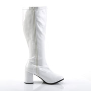 Funtasma GOGO-300X Knee High Boot (White Stretch Patent)