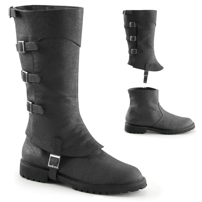 Funtasma GOTHAM-105 Knee High Boot (Black Distressed Pu)