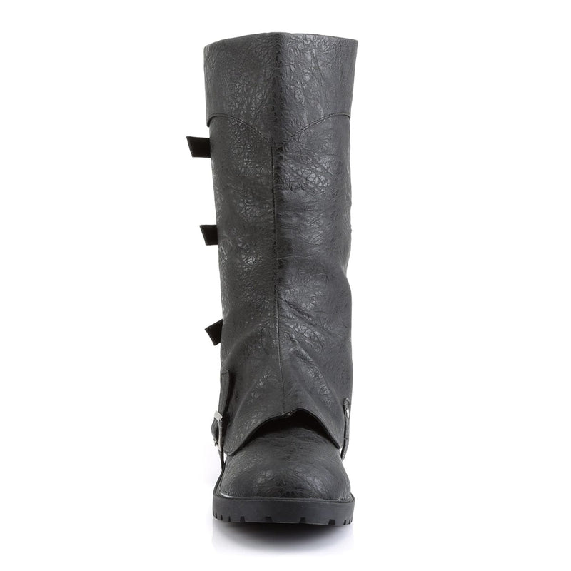 Funtasma GOTHAM-105 Knee High Boot (Black Distressed Pu)