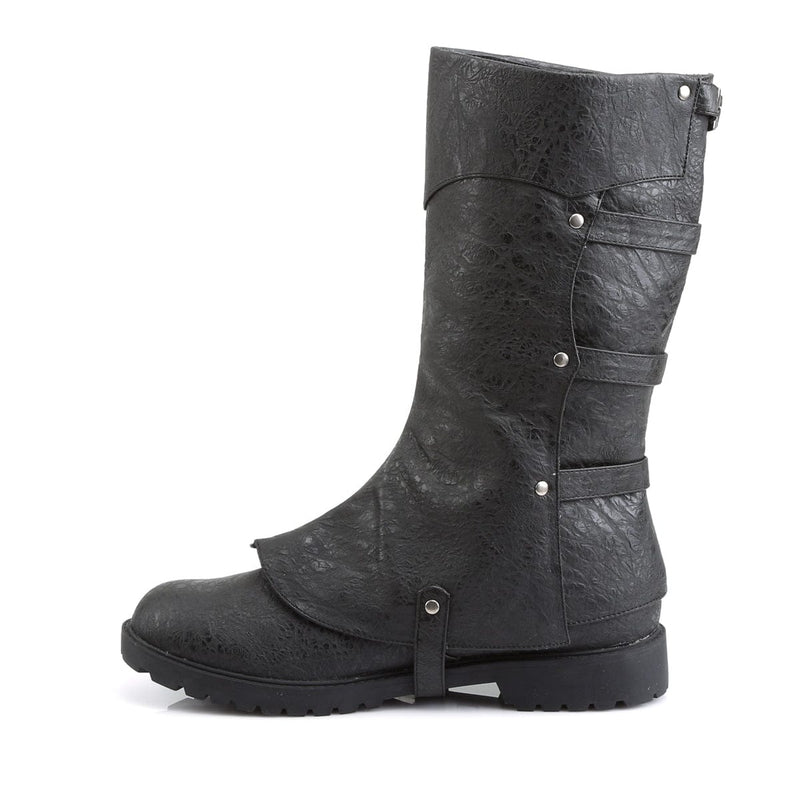 Funtasma GOTHAM-105 Knee High Boot (Black Distressed Pu)